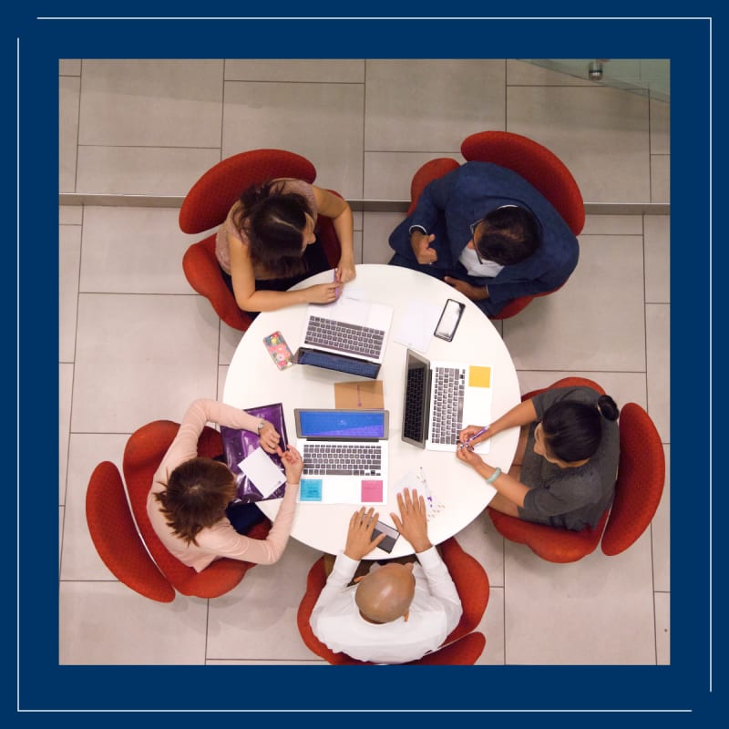 photo of students studying and networking